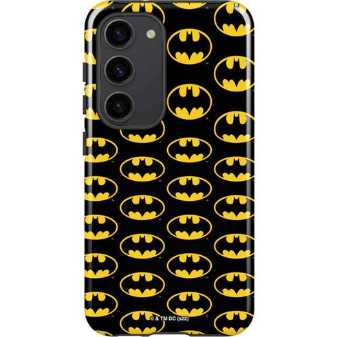 DC Comics Batman Logo Pattern Galaxy S23 Pro Case