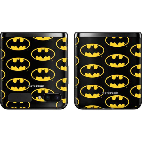 DC Comics Batman Logo Pattern Galaxy Z Flip Skin