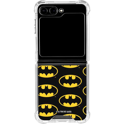 DC Comics Batman Logo Pattern Galaxy Z Flip5 5G Clear Case