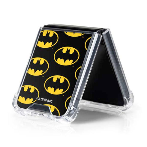 DC Comics Batman Logo Pattern Galaxy Z Flip5 5G Clear Case