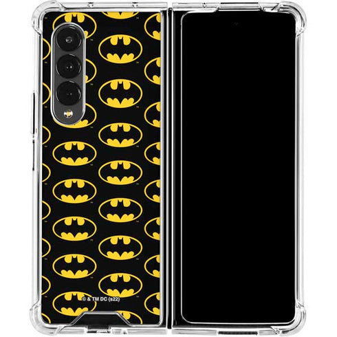 DC Comics Batman Logo Pattern Galaxy Z Fold4 5G Clear Case