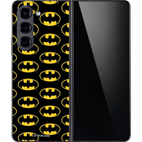 DC Comics Batman Logo Pattern Galaxy Z Fold5 5G Skin