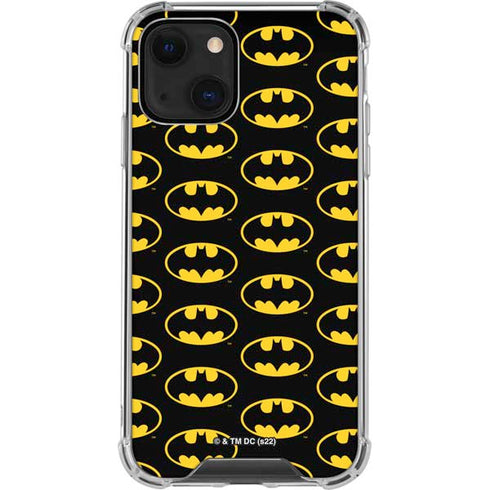 DC Comics Batman Logo Pattern iPhone 13 Mini Clear Case