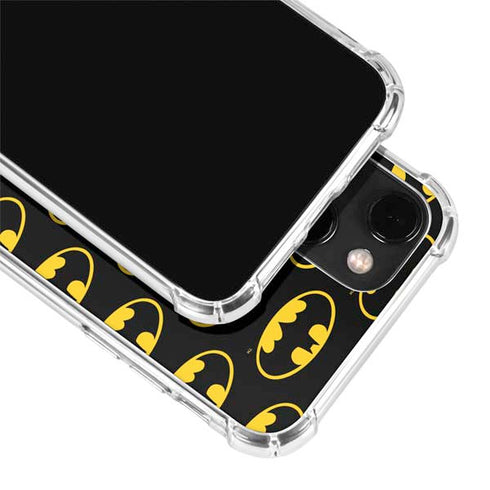 DC Comics Batman Logo Pattern iPhone 13 Mini Clear Case