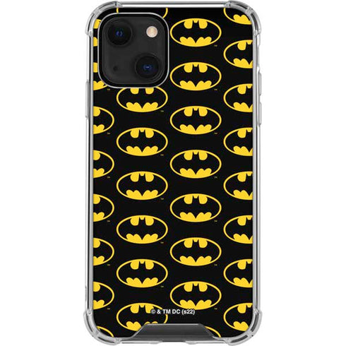 DC Comics Batman Logo Pattern iPhone 14 Plus Clear Case