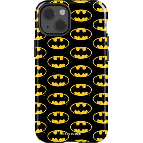 DC Comics Batman Logo Pattern iPhone 15 Impact Case