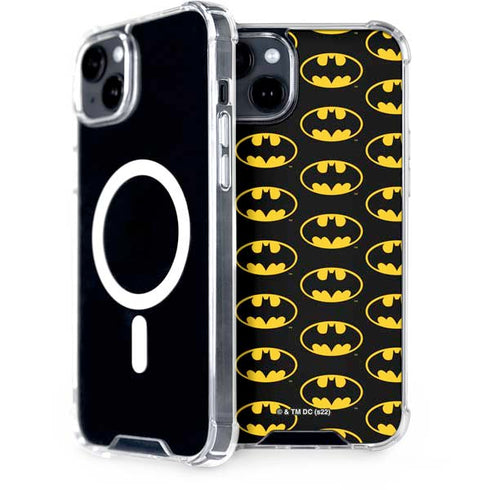 DC Comics Batman Logo Pattern iPhone 15 Plus MagSafe Case