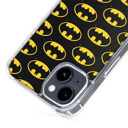 DC Comics Batman Logo Pattern iPhone 15 Plus MagSafe Case