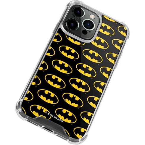 DC Comics Batman Logo Pattern iPhone 15 Pro Clear Case