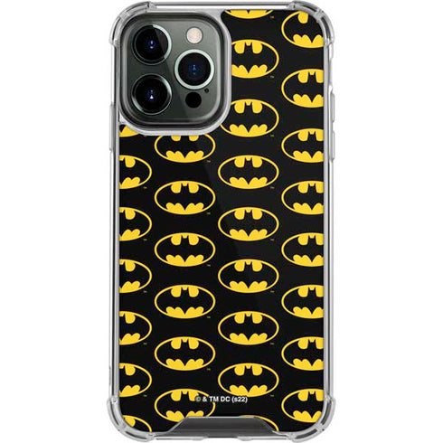 DC Comics Batman Logo Pattern iPhone 14 Pro Max Clear Case
