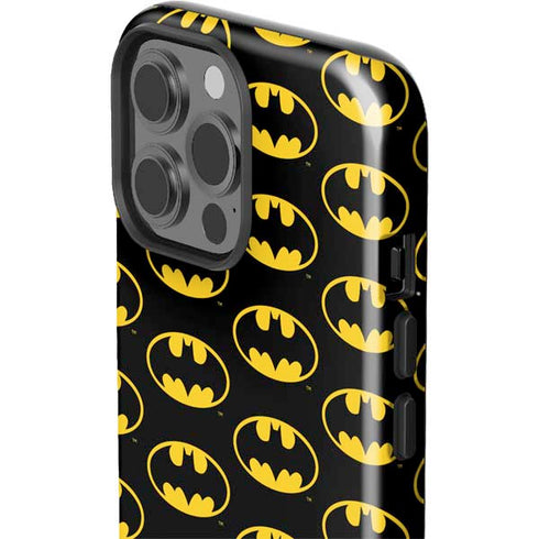 DC Comics Batman Logo Pattern iPhone 15 Pro Max Impact Case