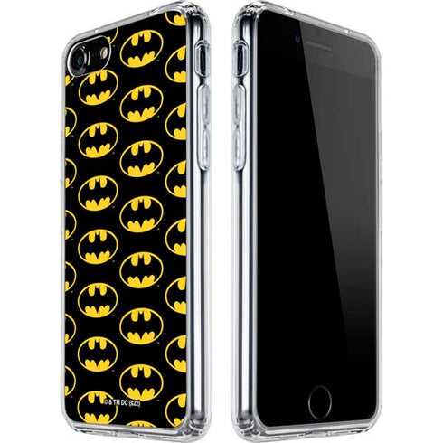 DC Comics Batman Logo Pattern iPhone SE (2nd & 3rd Gen) Clear Case