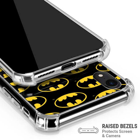 DC Comics Batman Logo Pattern iPhone XR Clear Case