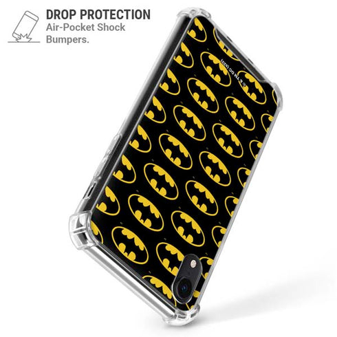 DC Comics Batman Logo Pattern iPhone XR Clear Case