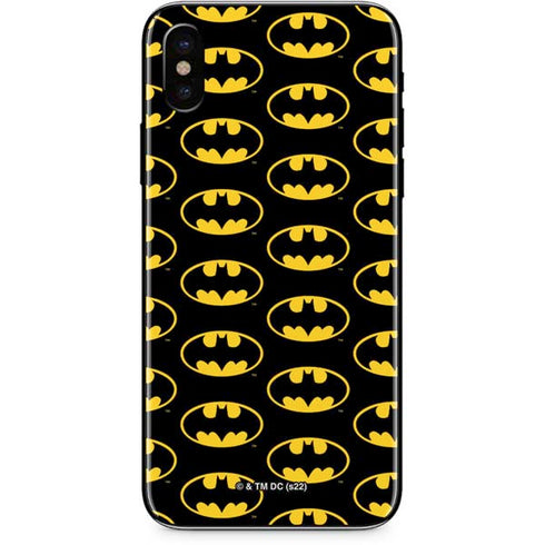 DC Comics Batman Logo Pattern iPhone XS Skin