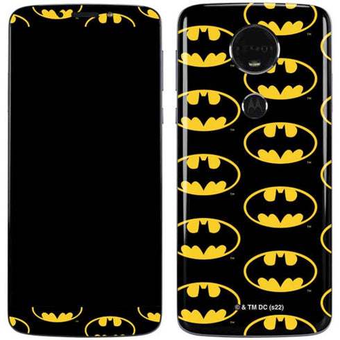 DC Comics Batman Logo Pattern Moto E5 Plus Skin