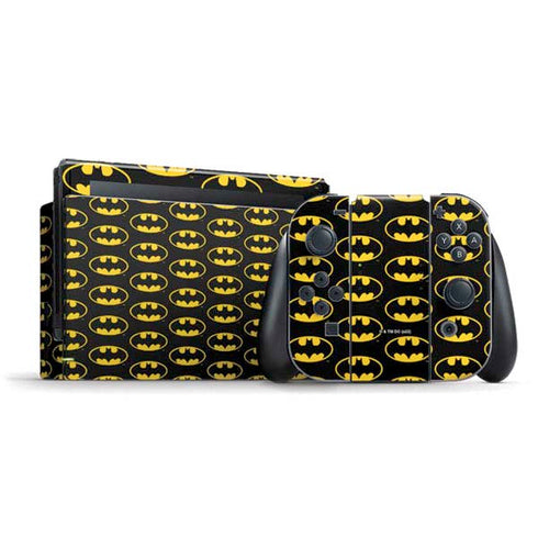 DC Comics Batman Logo Pattern Nintendo Switch Bundle Skin