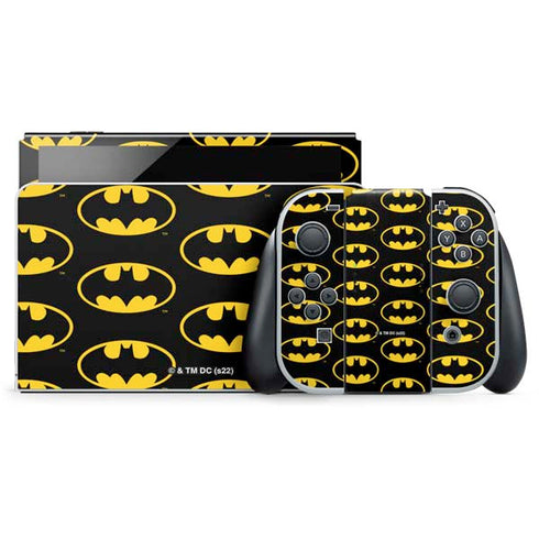 DC Comics Batman Logo Pattern Nintendo Switch OLED (2021) Skin