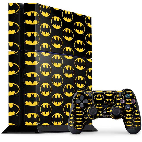 DC Comics Batman Logo Pattern PS4 Console and Controller Bundle Skin