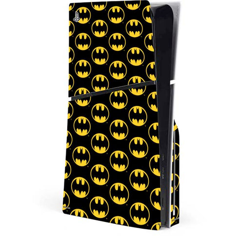 DC Comics Batman Logo Pattern PS5 Slim Disk Console Skin