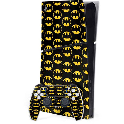 DC Comics Batman Logo Pattern PS5 Slim Digital Edition Console Skin