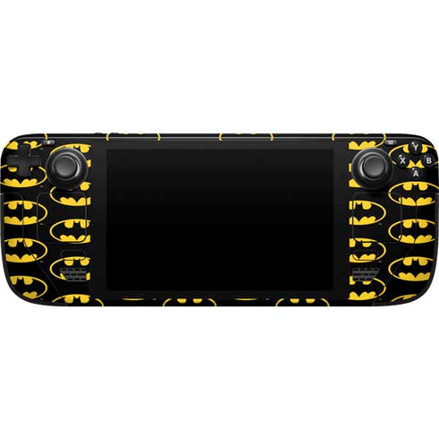 DC Comics Batman Logo Pattern Steam Deck Handheld Gaming Computer Skin