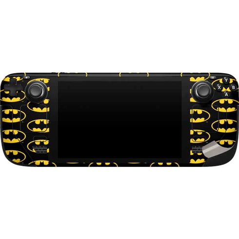 DC Comics Batman Logo Pattern Steam Deck Handheld Gaming Computer Skin