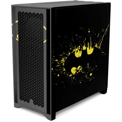 DC Comics Batman Logo Yellow Splash Corsair 4000D Tempered Glass Mid-Tower ATX Case Skin