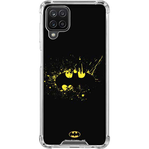 DC Comics Batman Logo Yellow Splash Galaxy A12 Clear Case