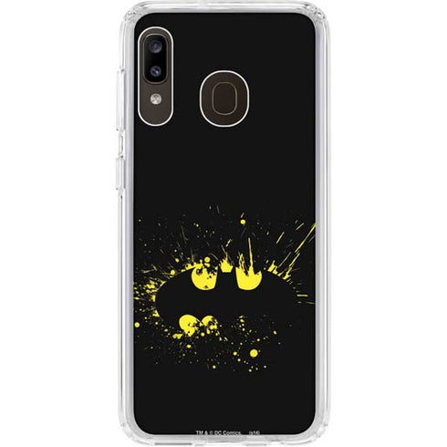 DC Comics Batman Logo Yellow Splash Galaxy A20 Clear Case