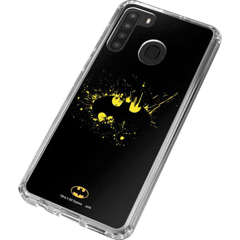 DC Comics Batman Logo Yellow Splash Galaxy A21 Clear Case