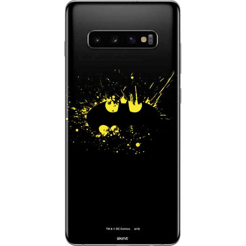 DC Comics Batman Logo Yellow Splash Galaxy S10 Plus Skin