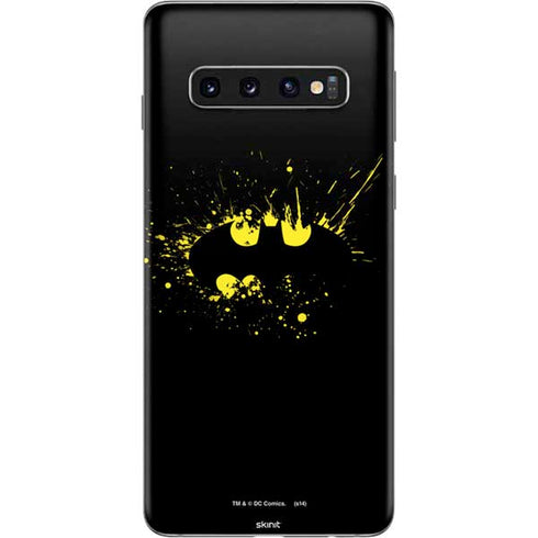 DC Comics Batman Logo Yellow Splash Galaxy S10 Skin