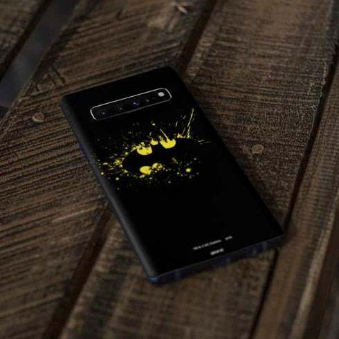 DC Comics Batman Logo Yellow Splash Galaxy S10 Skin