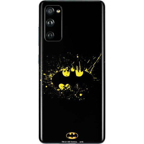DC Comics Batman Logo Yellow Splash Galaxy S20 Fan Edition Skin