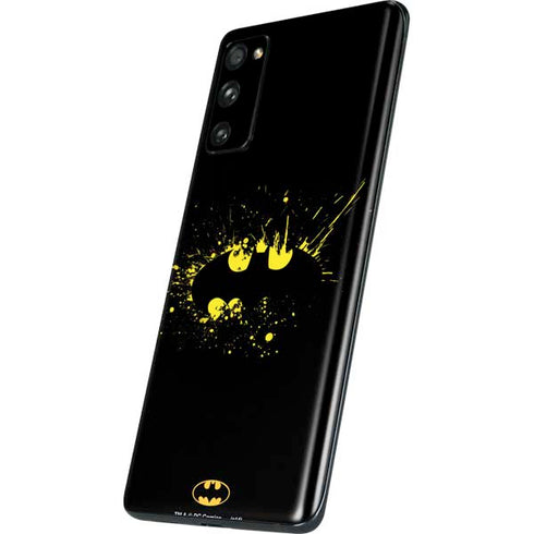 DC Comics Batman Logo Yellow Splash Galaxy S20 Fan Edition Skin