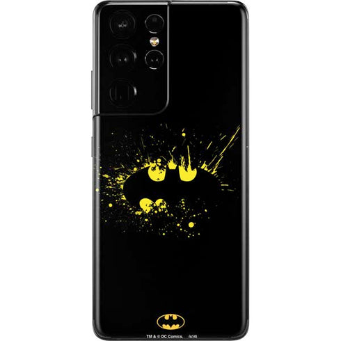 DC Comics Batman Logo Yellow Splash Galaxy S21 Ultra 5G Skin