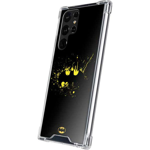 DC Comics Batman Logo Yellow Splash Galaxy S22 Ultra Clear Case