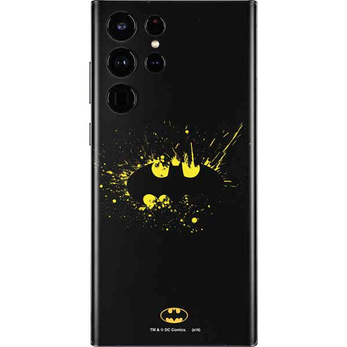 DC Comics Batman Logo Yellow Splash Galaxy S22 Ultra Skin