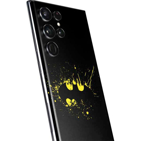 DC Comics Batman Logo Yellow Splash Galaxy S22 Ultra Skin