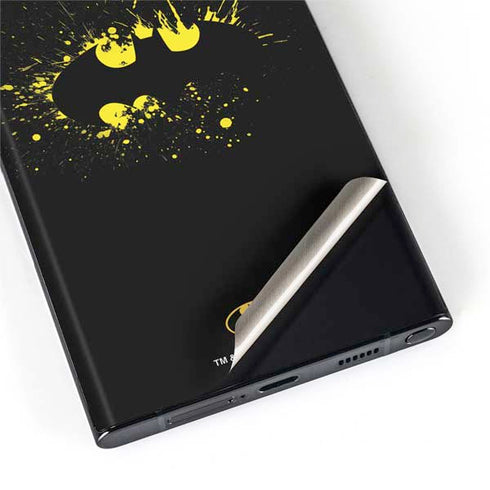 DC Comics Batman Logo Yellow Splash Galaxy S22 Ultra Skin