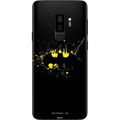 DC Comics Batman Logo Yellow Splash Galaxy S9 Plus Skin