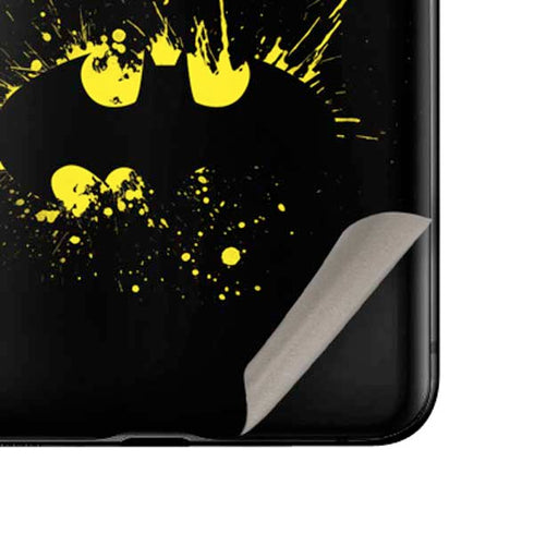 DC Comics Batman Logo Yellow Splash Galaxy Z Flip Skin