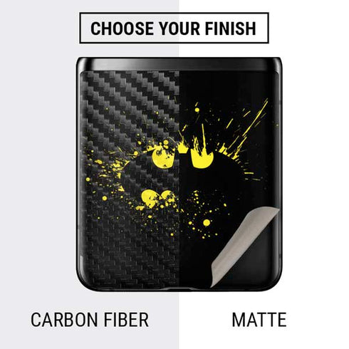 DC Comics Batman Logo Yellow Splash Galaxy Z Flip Skin