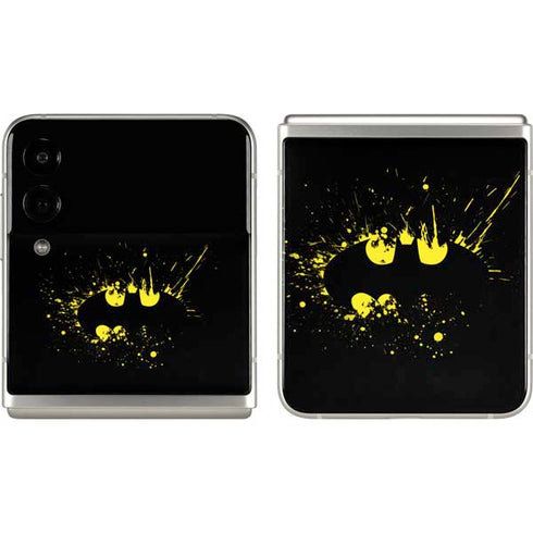 DC Comics Batman Logo Yellow Splash Galaxy Z Flip3 5G Skin