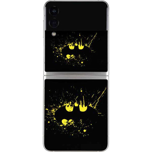 DC Comics Batman Logo Yellow Splash Galaxy Z Flip3 5G Skin