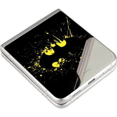 DC Comics Batman Logo Yellow Splash Galaxy Z Flip3 5G Skin