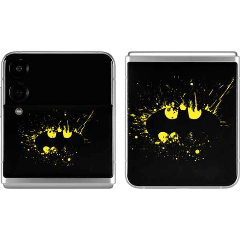 DC Comics Batman Logo Yellow Splash Galaxy Z Flip4 5G Skin
