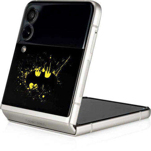 DC Comics Batman Logo Yellow Splash Galaxy Z Flip4 5G Skin