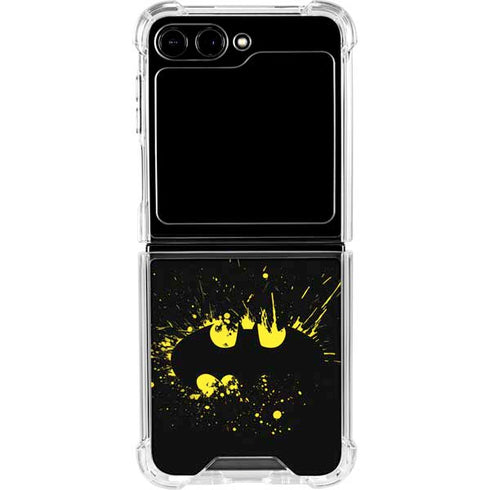 DC Comics Batman Logo Yellow Splash Galaxy Z Flip5 5G Clear Case